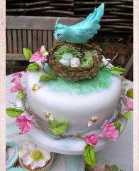 Праздничный торт "Гнездо с яйцами"