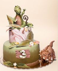 Детский торт "Два динозавра"