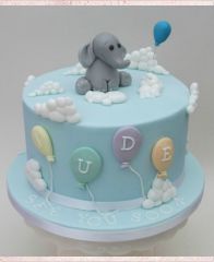 Детский торт "Слоник с синим шариком"