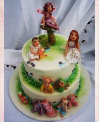Детский торт "Малышки у феи в лесу"