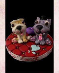 Торт на 14 февраля "Любителям собачек"