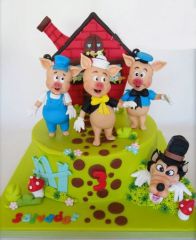 Детский торт "Братья. Три поросенка"