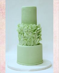 Свадебный торт "Салатовые листья"