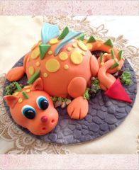 Детский торт "Добрый дракон по имени Дрейк"