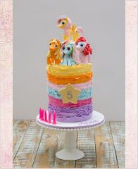 Детский торт "Пони на радужных волнах"