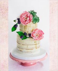 Торт "Ежевика с цветочками"