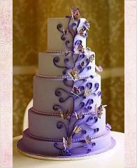 Свадебный торт "Фиолетовый квиллинг"