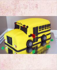Детский торт "Желтый школьный автобус"