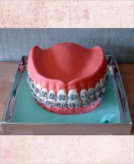 Торт для стоматолога "Серебряные брекеты"