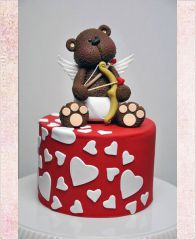 Торт на день Святого Валентина "Мишка лямур"