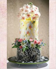 Торт "Орхидея и полевые цветы"