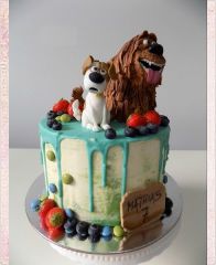 Детский торт "Тайная жизнь домашних животных. Ягодки"