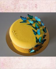 Торт с велюровым покрытием "Бабочки на велюре"