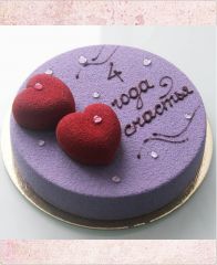 Торт с велюровым покрытием "Для любимых сердец"