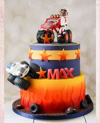 Детский торт "Крутые машинки для Макса"