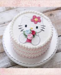 Детский торт "Hello Kitty с букетом роз"