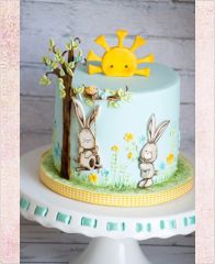 Детский торт "Зайчики и солнышко"