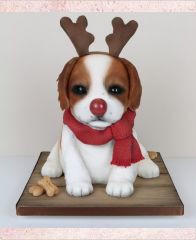 Новогодний торт "Собака с рожками"