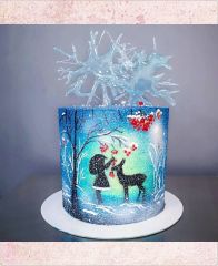 Новогодний торт "Снежинки из льда"