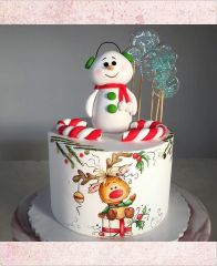 Новогодний торт 2022 "Музыкальный снеговик"