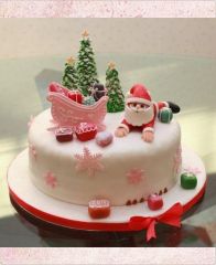 Новогодний торт 2022 "Санта поскользнулся"