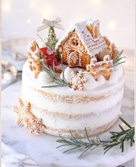 Новогодний торт 2022 "Зимний домик"